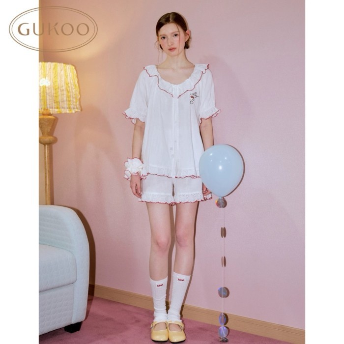 Gukoo Pajamas Hello Kitty Nightgown Pure Cotton Set B