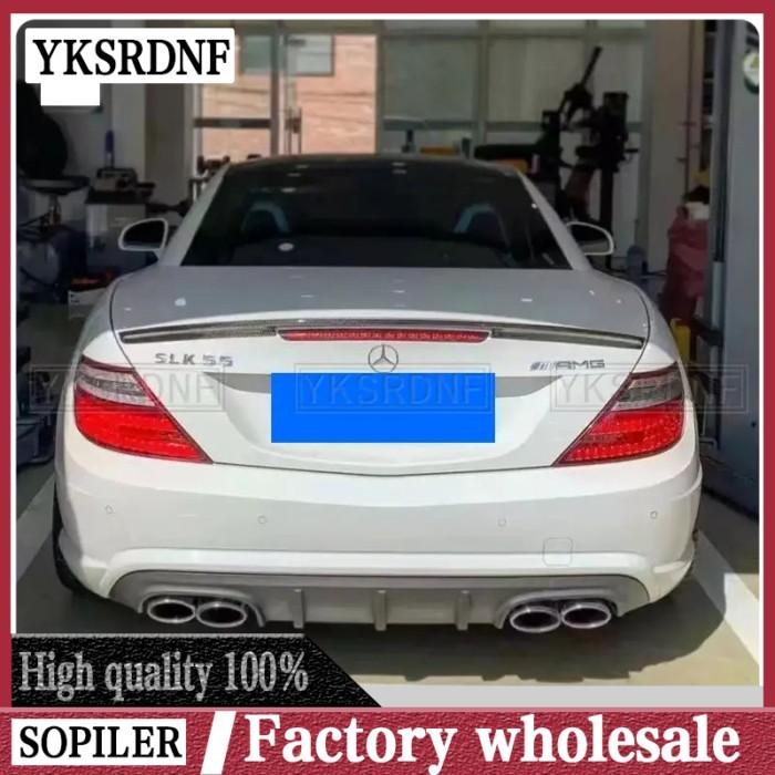 R171 R172 carbon fiber and gloss black rear spoiler for Mercedes Benz SLK class R171 2004 - 2010 SL