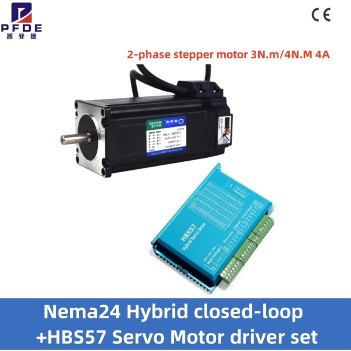 Nema 24 Closed Loop Stepper Motor 3N 4N  With Nema24 Hybrid Step Driver HBS57 + 3M Encoder Cable
