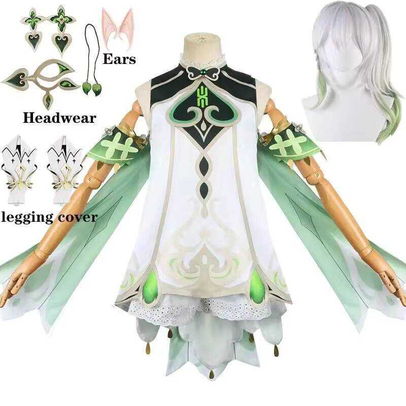 M Cosplay Costume Lesser Lord Kusanali Full Set Dress Ears Wig Nahida Outfits For Comic Con