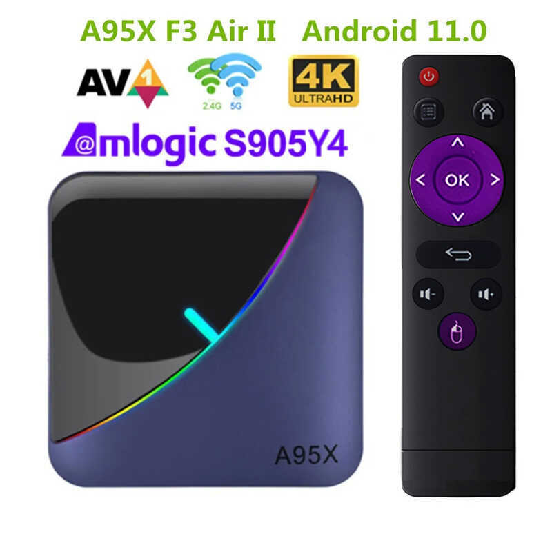 Android 11 A95X F3 Air II 电视盒 Amlogic S905Y4 RGB BT5.0