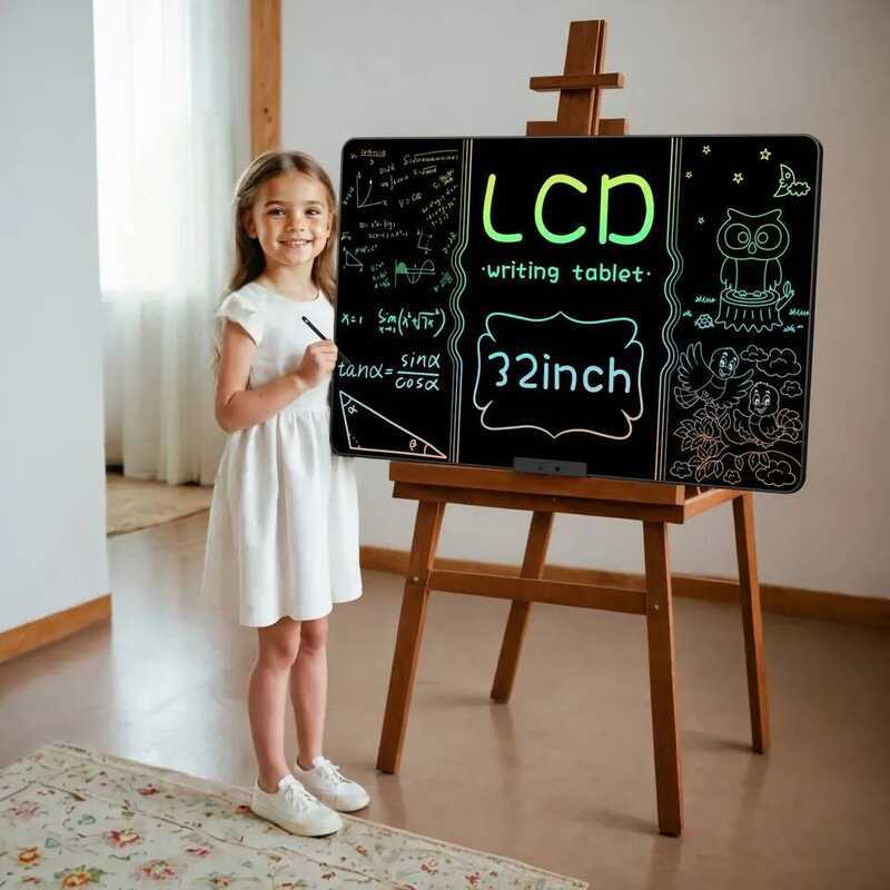 rgeable LCD Writing Tablet, Huge Size Drawing Tablet Doodle Board With Eye-Care Colorful Screen For