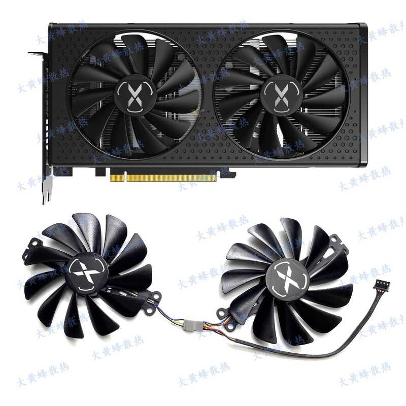X XFX/XFX RX6600 6600XT 6650XT Black Wolf Version กราฟิกการ์ดพัดลมระบายความร้อน FY010010เอ็ม12แอลพีเ