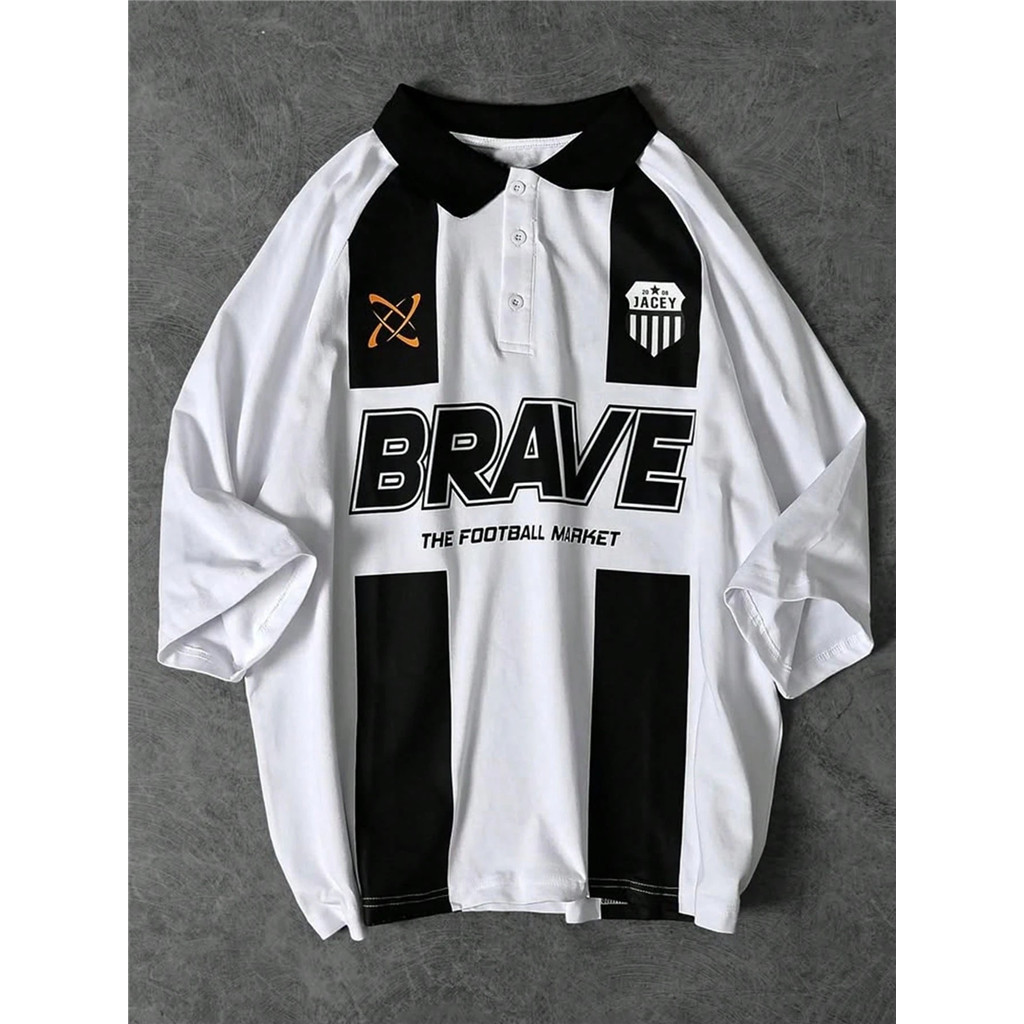 เสื้อโปโลแขนสั้นลายสนุก สไตล์ยูนีฟอร์มมหาวิทยาลัย สำหรับผู้ชาย เหมาะสำหรับฤดูร้อน – โปรปัง