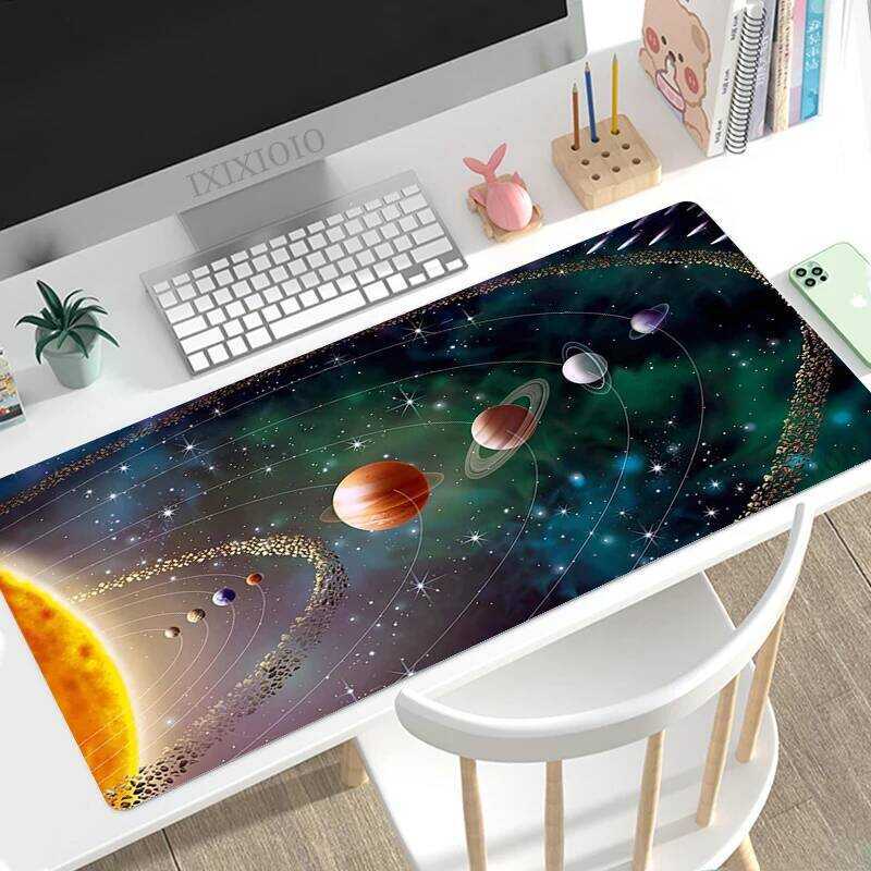 Pad Gamer Space Universe Solar System XL Custom New Home Mousepad XXL Soft Off พรมเมาส์คอมพิวเตอร์