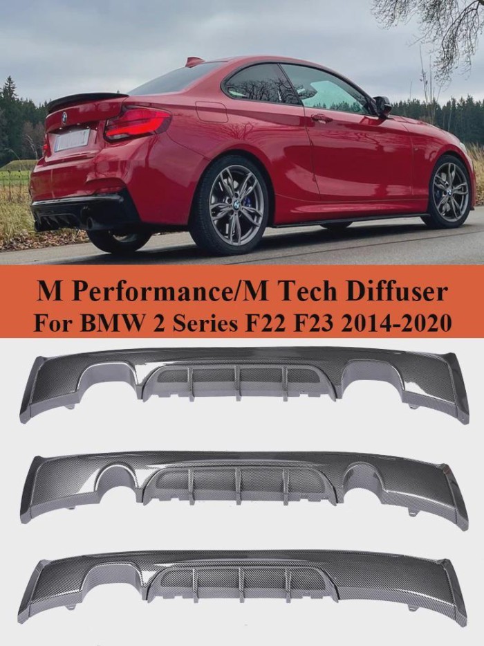 For BMW 2 Series F22 F23 Carbon Fiber M Sport M Tech Rear Diffuser Bumper Body Kit MP Diffusor Spoi