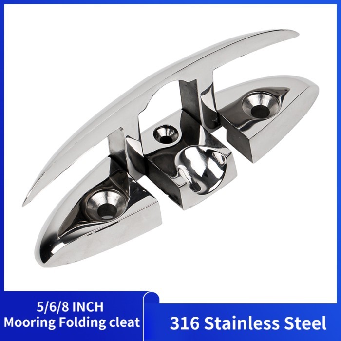 5"68 Mooring Cleat Folding Boat Accessories Marine 316 Stainless Steel Boat Yacht Bollard Boat Ship
