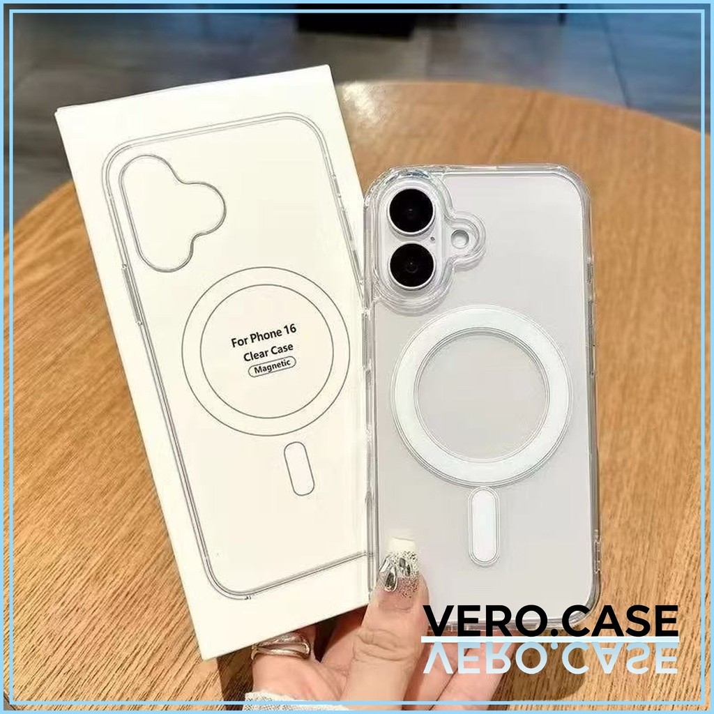Transparent magnetic shockproof protective case,TPU + PC material,for iPhone 11-17, 11_11Pro_11Pro_14_13_12_15 16promax