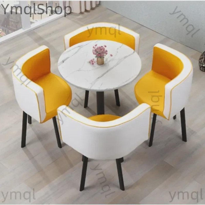 Modern Living Room Coffee Table Sets Tea Round Marble Glass Top Coffee Table Luxury French Chair