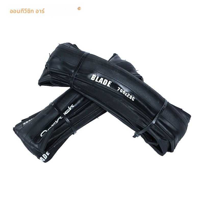 Ontrack ~ Folded Tyre Road 700X25C 28C Blade 30Tpi Skin Wall สีดํา ~