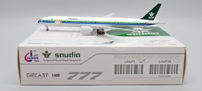 พร้อมสต็อก JC Wings Saudi Airlines B777-300ER HZ-AK28 1: 400 Retro Alloy Model Out of Print Car Mode