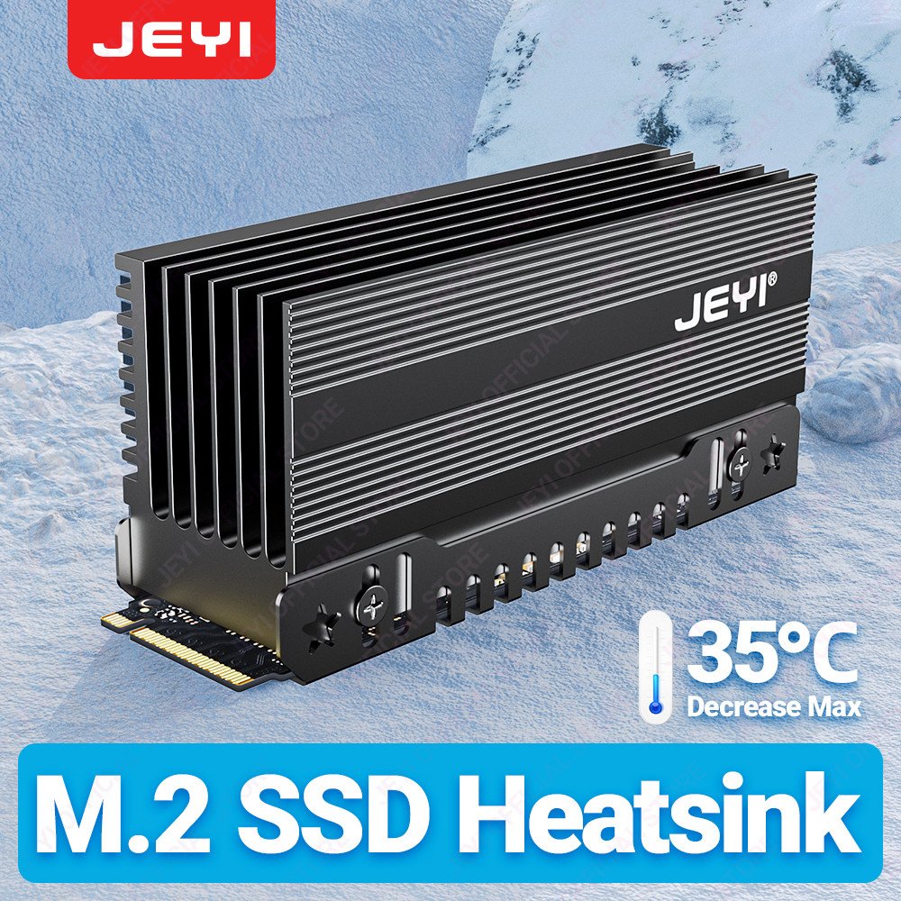 JEYI M.2 2280 SSD ฮีทซิงค์, NVMe NGFF Heavy Duty Full Aluminium Convective Heat Sink, Passive Cooler