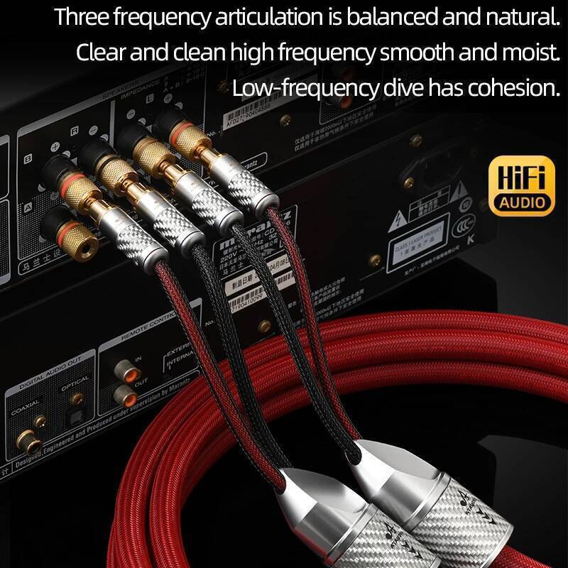 สายลําโพง HiFi 6N ลวดเงินแท้ Gold Plated Banana Spade Plug Convertible สําหรับระบบ Hi-fi สายเชื่อมต่