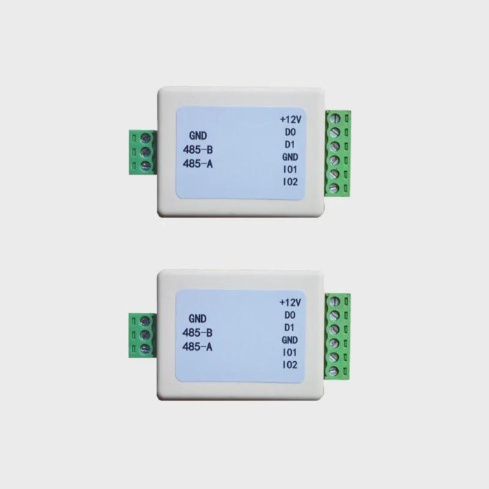 1pair Wiegand Signal Extender RS485 Converter With Two I/O Ports Auto Recognizes All WG Formats