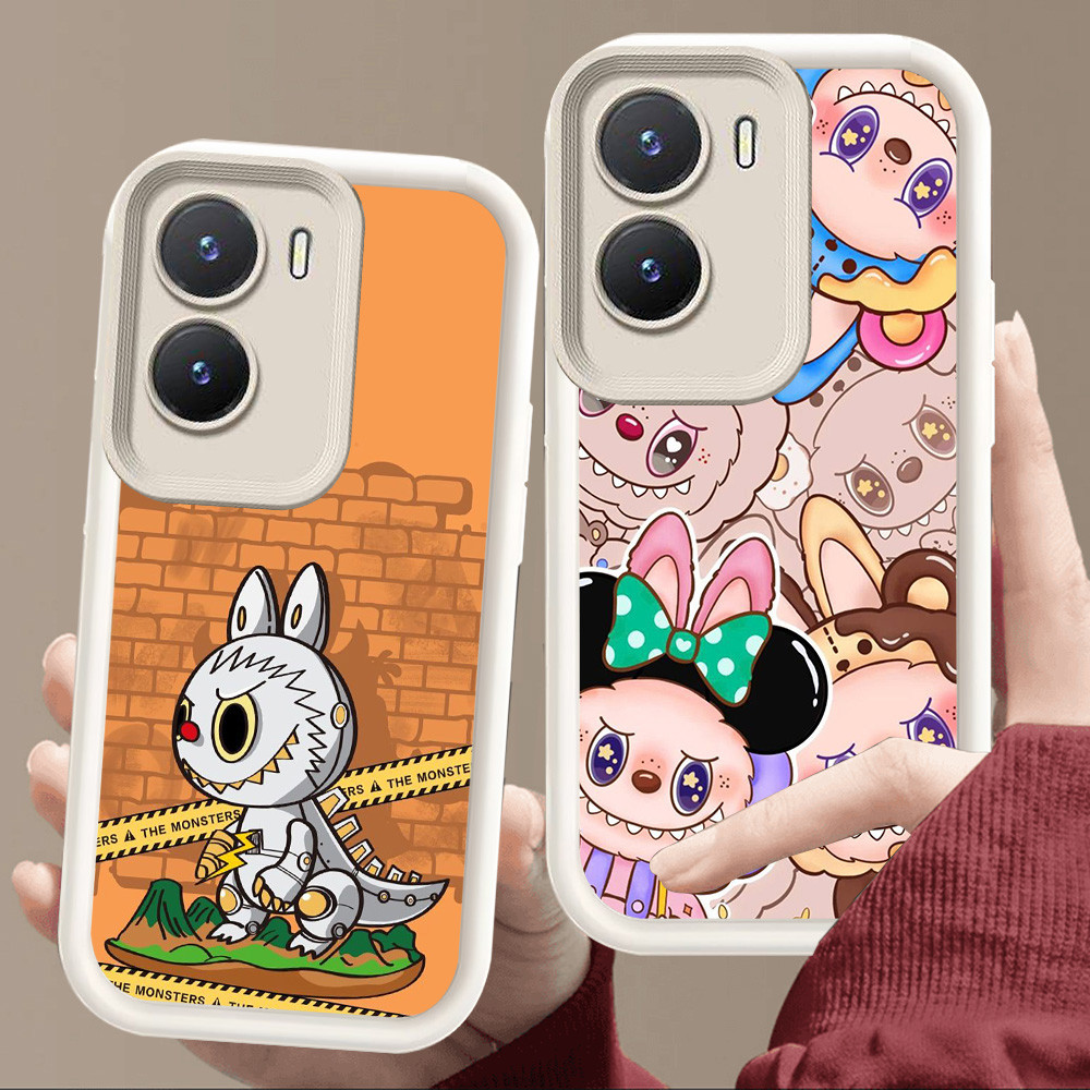 เคสสําหรับ VIVO IQOO Z9 Y15a Y35 Z10 13 Y01 T4 Y55 Y75 Z9X Y22s Y15s Y22 Y56 Y16 5G นุ่มสีขาว E63 ฟั