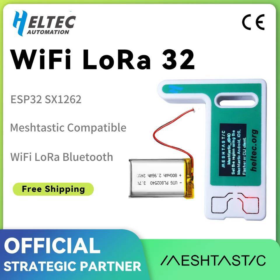 TA Heltec WiFi BLE Meshtastic LoRa 32 V3 ESP32 SX1262 Dev-board พร้อม 3.7V Lipo แบตเตอรี่ 800Mah แบต