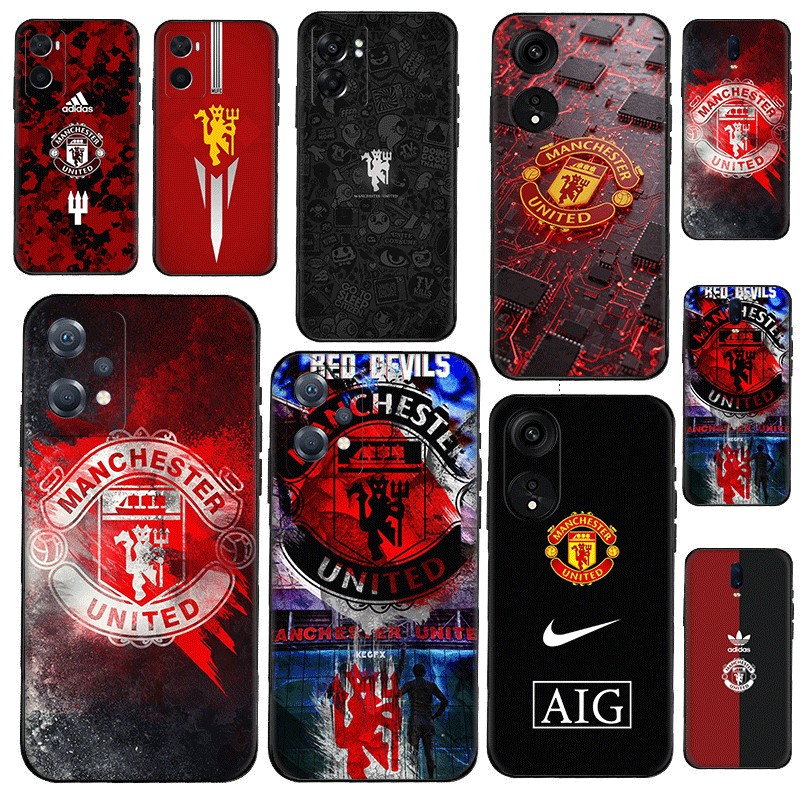 D-14Mancheser United FCสําหรับOPPO Reno 8T 7 lite 7z 5G 6 4G 11F 12F 12FS 12 TPUซิลิโคนอ่อนนุ่มกันกร