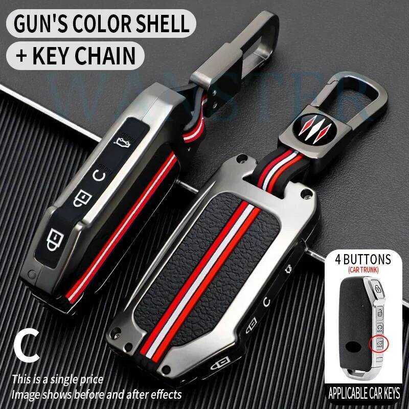 ฝาครอบกุญแจรถโลหะ Fob สําหรับ Kia K3/K5 DL3/K7/K8 GL3/Soulento MQ4/KA4 Carnival/Sportage NQ5/Niro SG