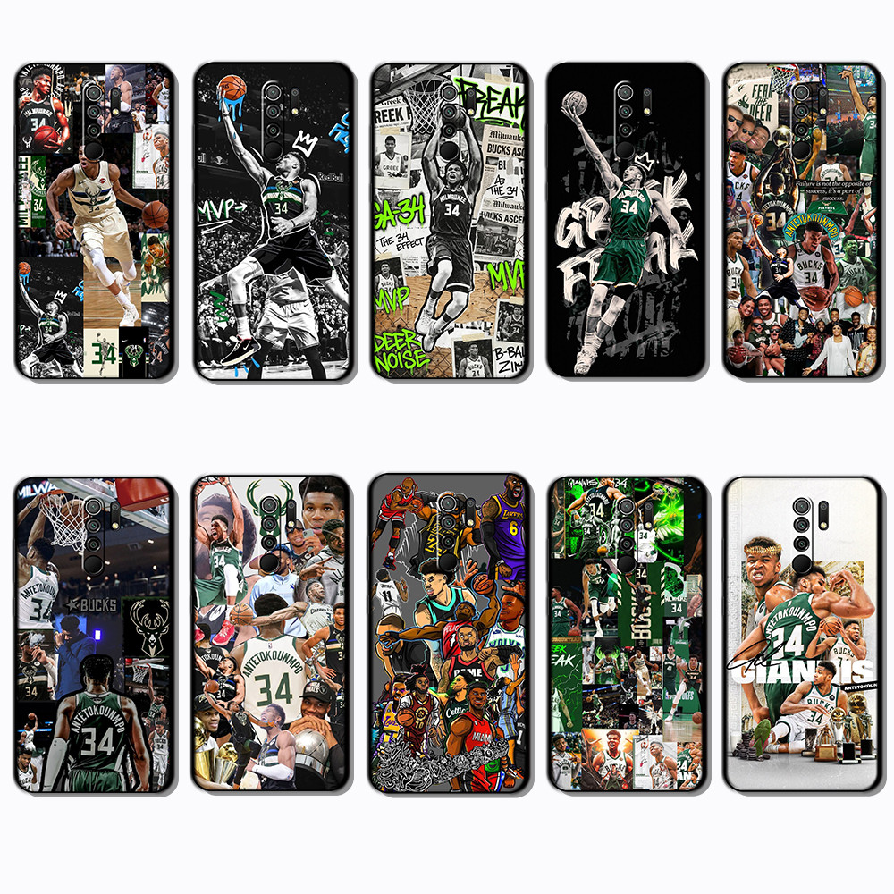 Xiaomi Redmi 9 Giannis Antetokounmpo เคสโทรศัพท์สี TPU สีดํานุ่ม