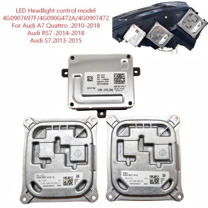 LED Headlight control mode 4G0907697F/4G090G472A/4G0907472 For Audi A7 Quattro:2010-2018 Audi RS7:2