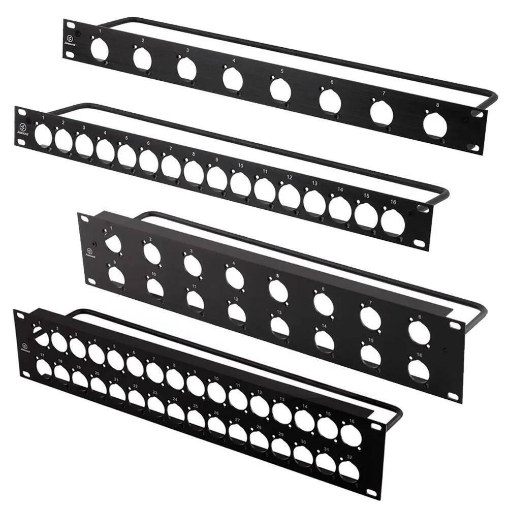 ใหม่ 1U 2U Rack Patch แผง 8 12 16 24 Way Channel Flight Case Mount สําหรับ XLR Connecctor ชายหญิง Sp