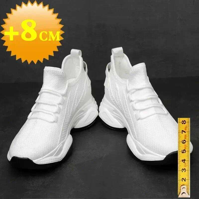 Men Sneakers Casual Heightening Shoes 8Cm Height Increase Shoes For Summer Breathable 6Cm Elevator