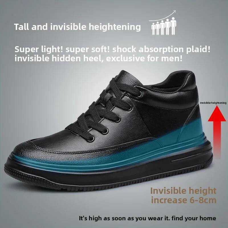 Height Increasing Men's Shoes 8Cm Trendy Sports Shoes White Shoes British Height Increasing Casual