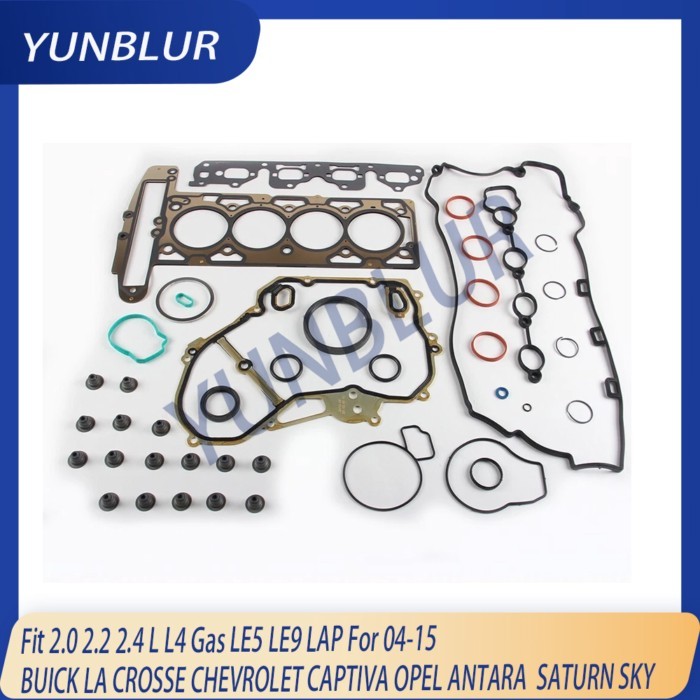 Engine Full Gasket Set Fit 2.0 2.2 2.4 L L4 Gas LE5 LE9 LAP For 04-15 BUICK LA CROSSE CHEVROLET CAP
