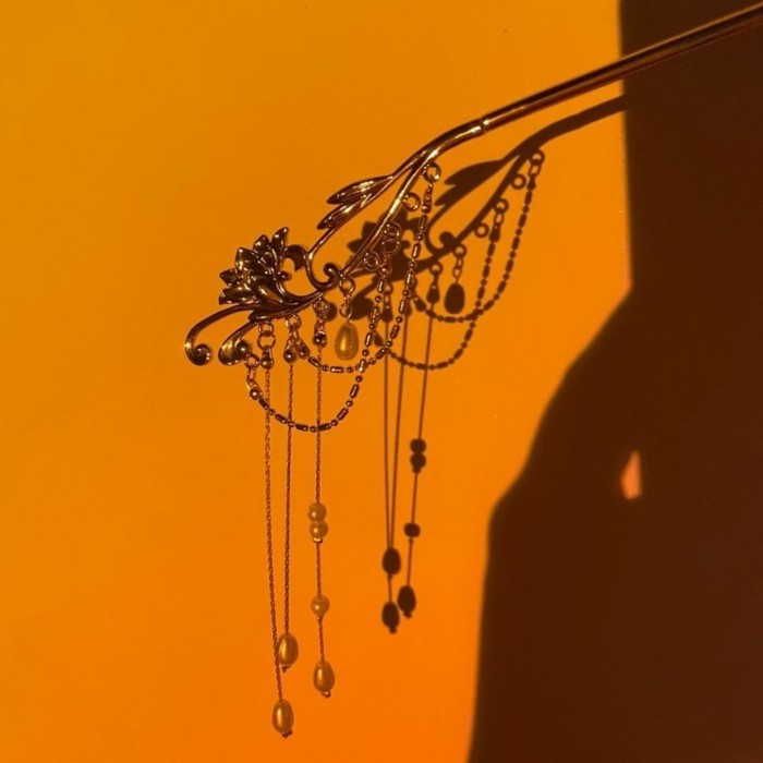 ((Ripples) Headdress Flowing Hairpin Hanfu Accessories เครื่องประดับผม