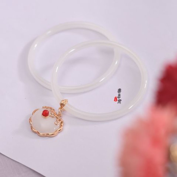 Di Muqing สไตล์จีนมงคลเมฆจี้สร้อยข้อมือแก้ว Hanfu อุปกรณ์เสริมโบราณ Super Fairy สร้อยข้อมือที่สวยงาม
