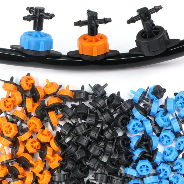 50PCS 2L 4L 8L/H 2/4-Way Dripper Garden Drip Watering System for 3/5mm Irrigation Pipe Tube Connect