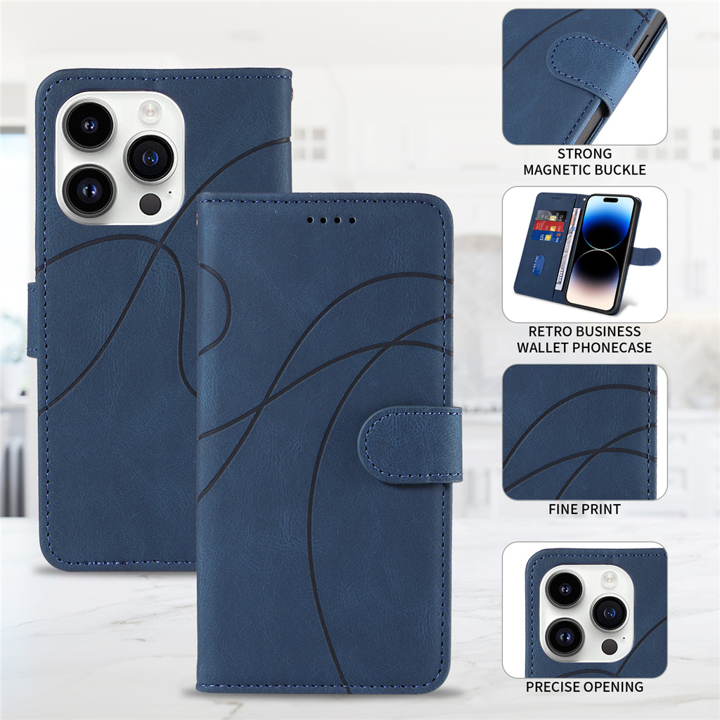 สําหรับ OPPO Realme Note 80 70 70T 60 60X 60S 50 4GPhone กระเป๋าสตางค์หนัง Simple Line Design Card H
