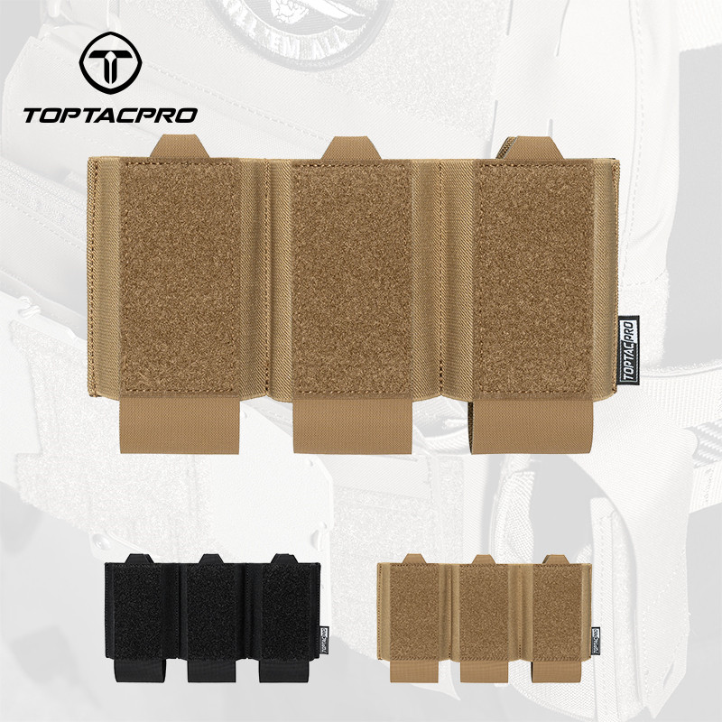 TOPTACPRO Tactical Triple 556 Mag Pouch Elastic Lightw Hook&loop Tactical Mag Compartment 8542