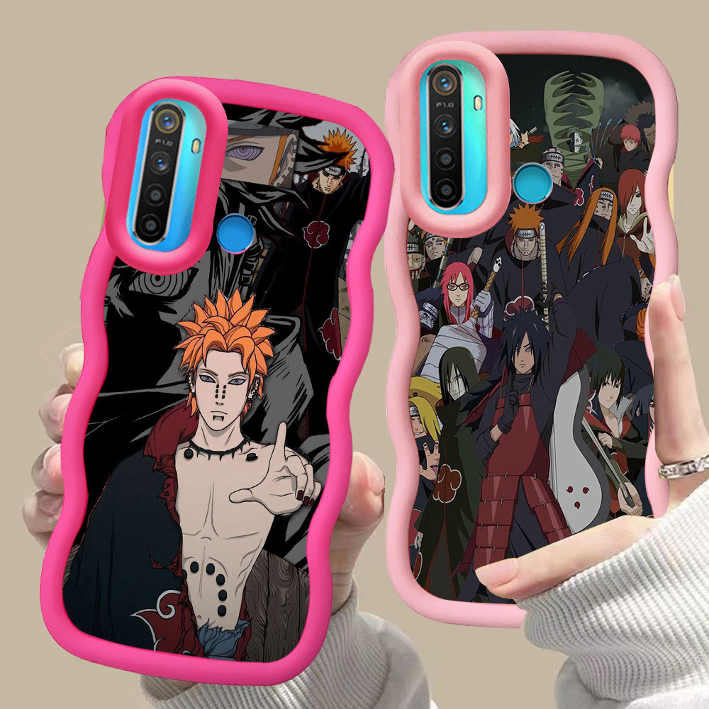 MERAH D-21 Naruto Akatsuki สีชมพูสีแดงสําหรับ OPPO A31 A91 Reno 3 Realme 5 6i 5i 5s สีดํา