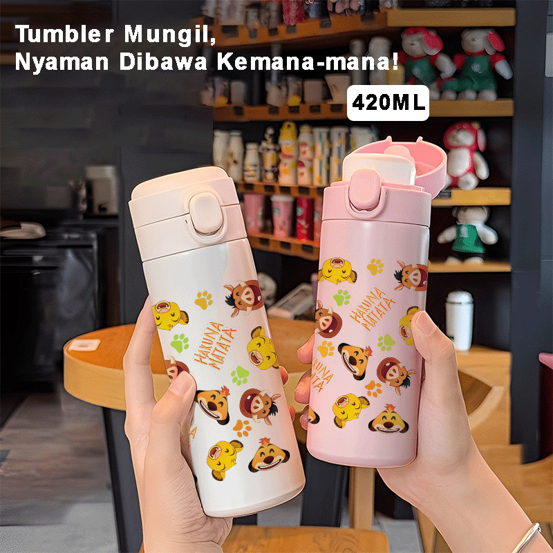 Tumbler THE LION KING 420ml สแตนเลส 304 ป้องกันการรั่วซึมร้อนและเย็นเหมาะสําหรับ Traveling CUPLXSPWD