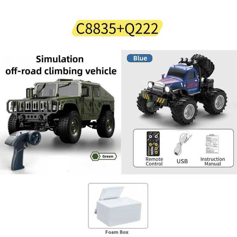 JJRC 1:16 C8835 Q222 RC 4x4 รีโมทคอนโทรลรถ All-Terrain Climber พร้อมไฟ LED สําหรับ Off-Road ผจญภัยขอ
