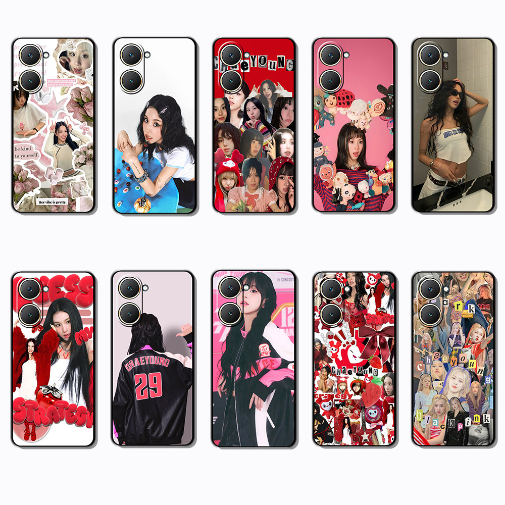 เคสโทรศัพท์สีดําแบบนุ่มสําหรับ Vivo Y03 Y30T Y18 Y18S Y18E T3 Z9 lite Y37M Chaeyoung caseg