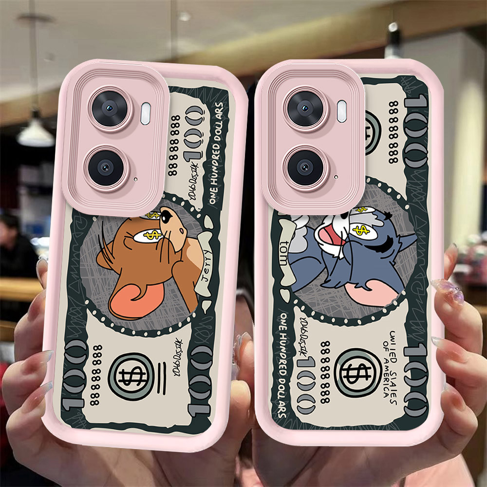 J-16 New Cat Mouse ดำขาวชมพูเคสโทรศัพท์หรับ VIVO Y15S Y02S Y15A Y16 Y01A Y01 IQOO Z7i