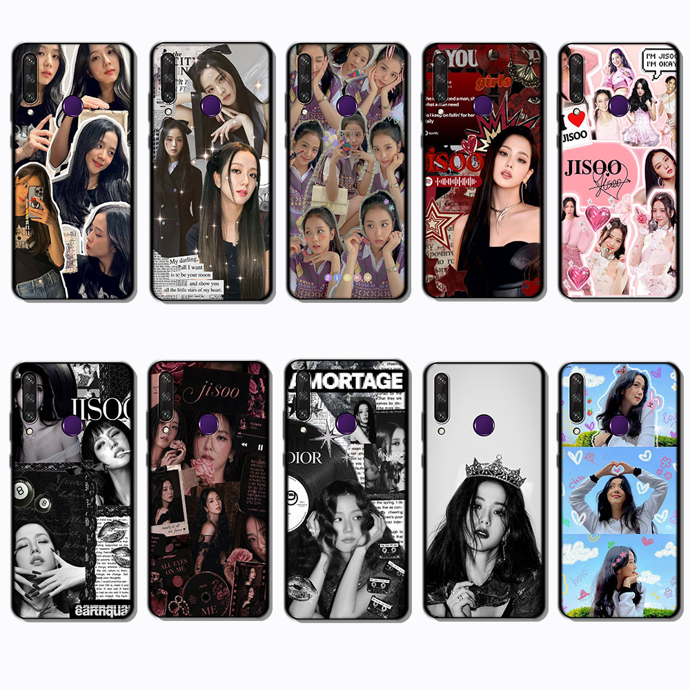 เคสโทรศัพท์สีดําแบบนุ่มสําหรับ Huawei Y6P Y7A Y8P Y9A Y5 Y6 Prime jisoo Cover