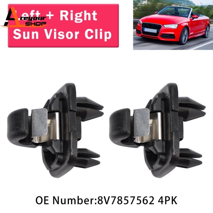 Areyourshop 2x Sun Visor Clip 8V7857562 4PK for Audi A3 A5 Cabriolet TT Roadster 2017 2018 2019