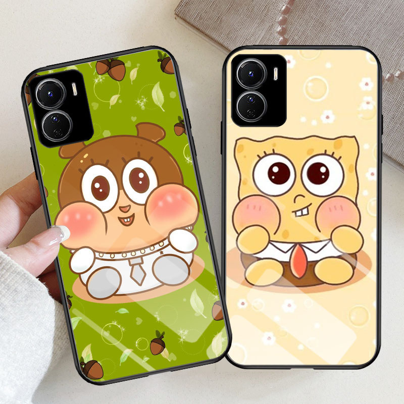 B-29 SpongeBob Casing สําหรับ Redmi Note 9T A5 9A 7 A1 A2 Pro เคสกระจกนิรภัย