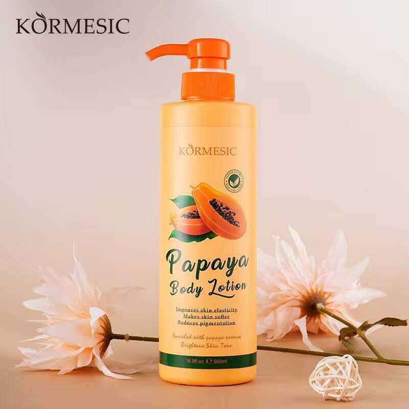 500ML KORMESIC Papaya Body Lotion Cream Moisturising Exfoliating Leg Arm Nourishing Anti Smooth Skin