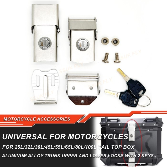 25L 32L 36L 45L 55L 65L 80L 100L Motorcycle Top Case Lock Rear Trunk Cylinder Core Tail Box 2 Keys