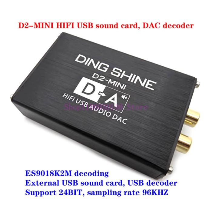 HIFI USB sound card, DAC decoder ES9018K2M decodes D2-MINI, supports 24BIT, sampling rate 96KHZ, pl
