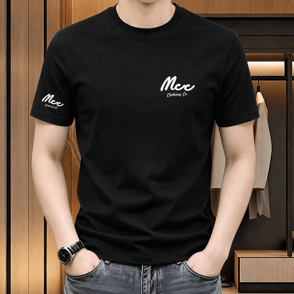 [COD] คอกลม CASUAL เสื้อยืดโอเวอร์ไซส์ เสื้อยืดผู้ชาย เสื้อยืดแฟชั่น สีขาว-ดำ สตรีทแฟชั่น สีดําแขนสั้น เสื้อยืด ผู้ชาย