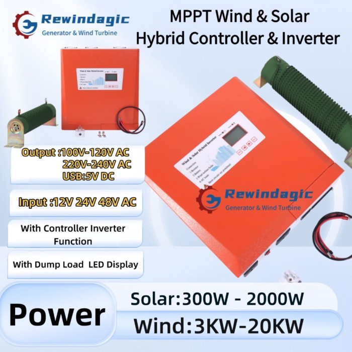 8000W Wind Turbine 800W Photovaltatic Wind & Solar Controller Inverter Integrated Device Input 12V