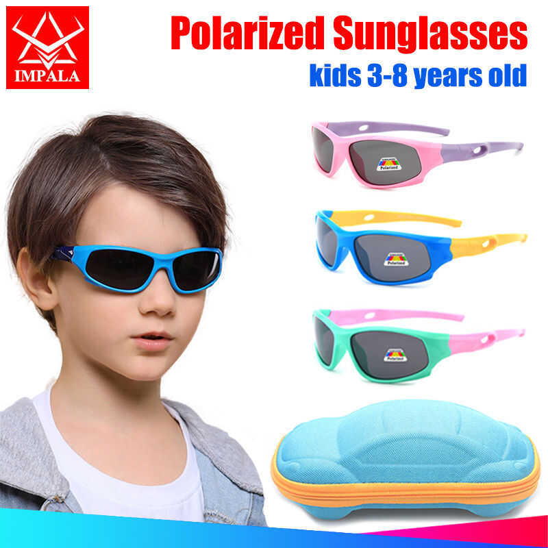 IMPALA Pg1615q Cute Kids Sports For Boys Girls 2-8 Years Old Children Cycling Sunglasses Anti Glare