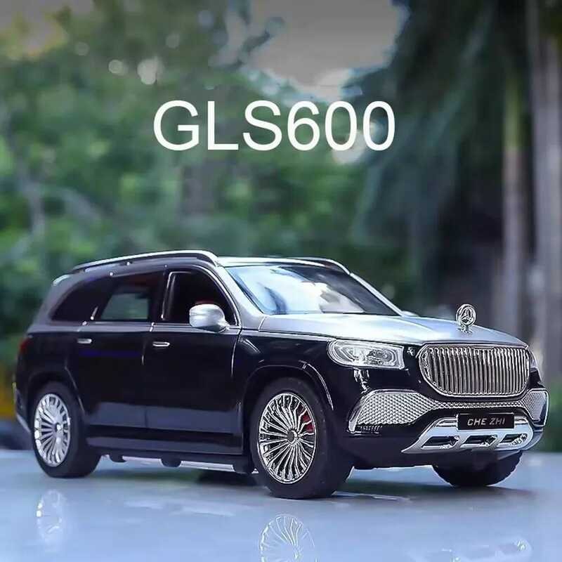 C 1:24 Scale Maybach Gls600 62S Alloy Model Cars Toys With Light Music Pull Back Vehicles Rubber Ti