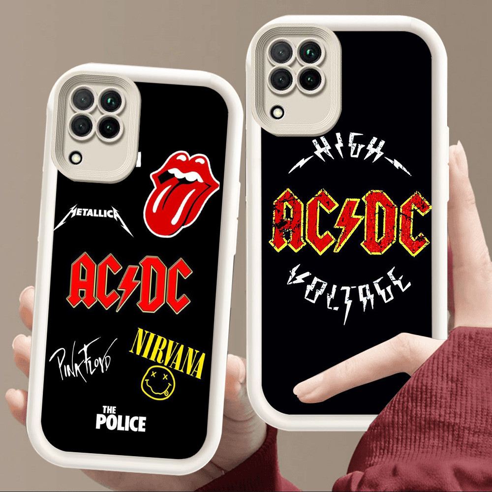 SAMSUNG เคสสําหรับSamsung A04 A22 A06 A05 J2 M04 J7 Prime A04E F04 A12 Pro 5Gนุ่มสีขาวE25 ACDC Band