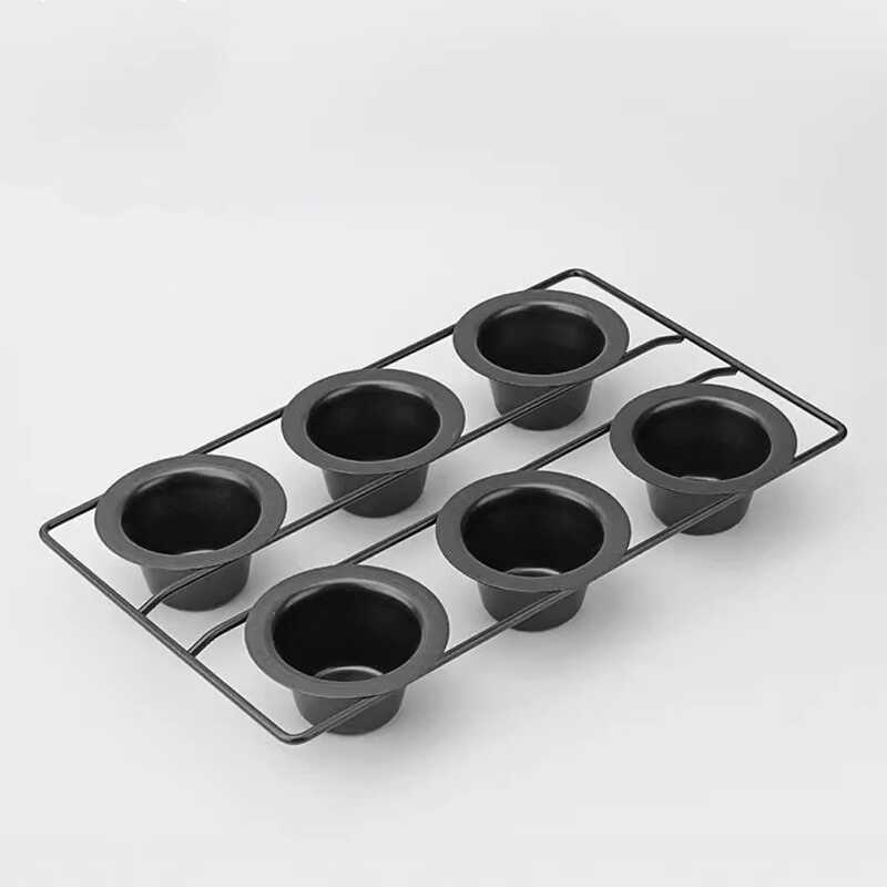 ถาดอบ ก้นแข็ง 6-Connect Cup Line Rack แม่พิมพ์เค้ก Non-Stick Yorkshire Pudding Pastry แม่พิมพ์อบ